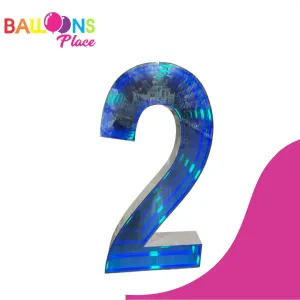 3D Marquee 4ft Metal Number  2  With LED Lights