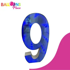 3D Marquee 4ft Metal Number  9  With LED Lights