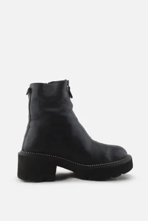 Badura Zipper Combat Ankle Boots |100% Authentic Leather