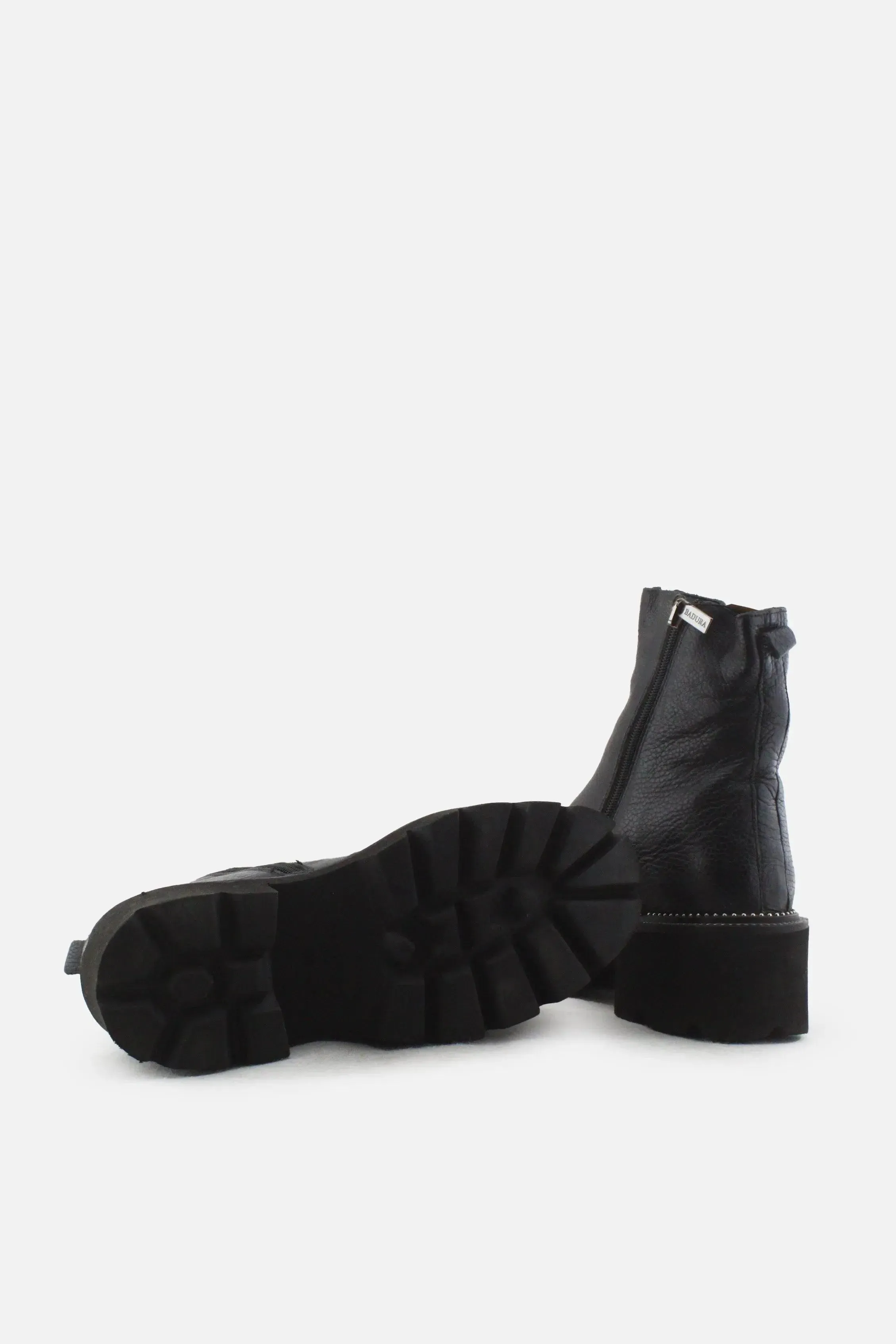 Badura Zipper Combat Ankle Boots |100% Authentic Leather