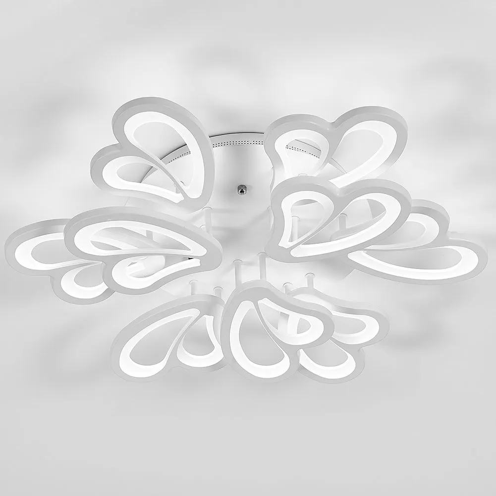Contemporary Flower-Like LED Semi Flush Ceiling Light