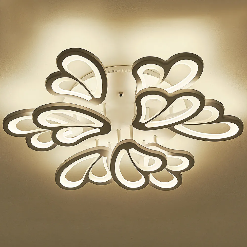 Contemporary Flower-Like LED Semi Flush Ceiling Light