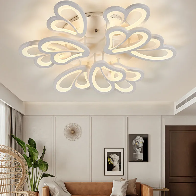 Contemporary Flower-Like LED Semi Flush Ceiling Light