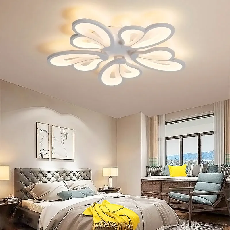 Contemporary Flower-Like LED Semi Flush Ceiling Light