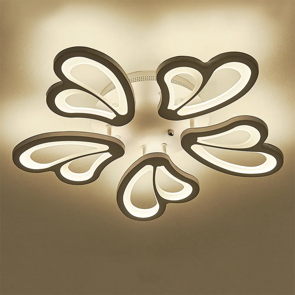 Contemporary Flower-Like LED Semi Flush Ceiling Light