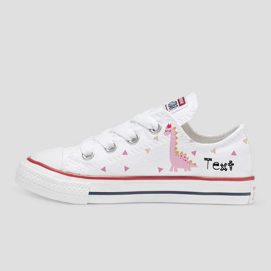 Dinosaur Princess Custom Converse