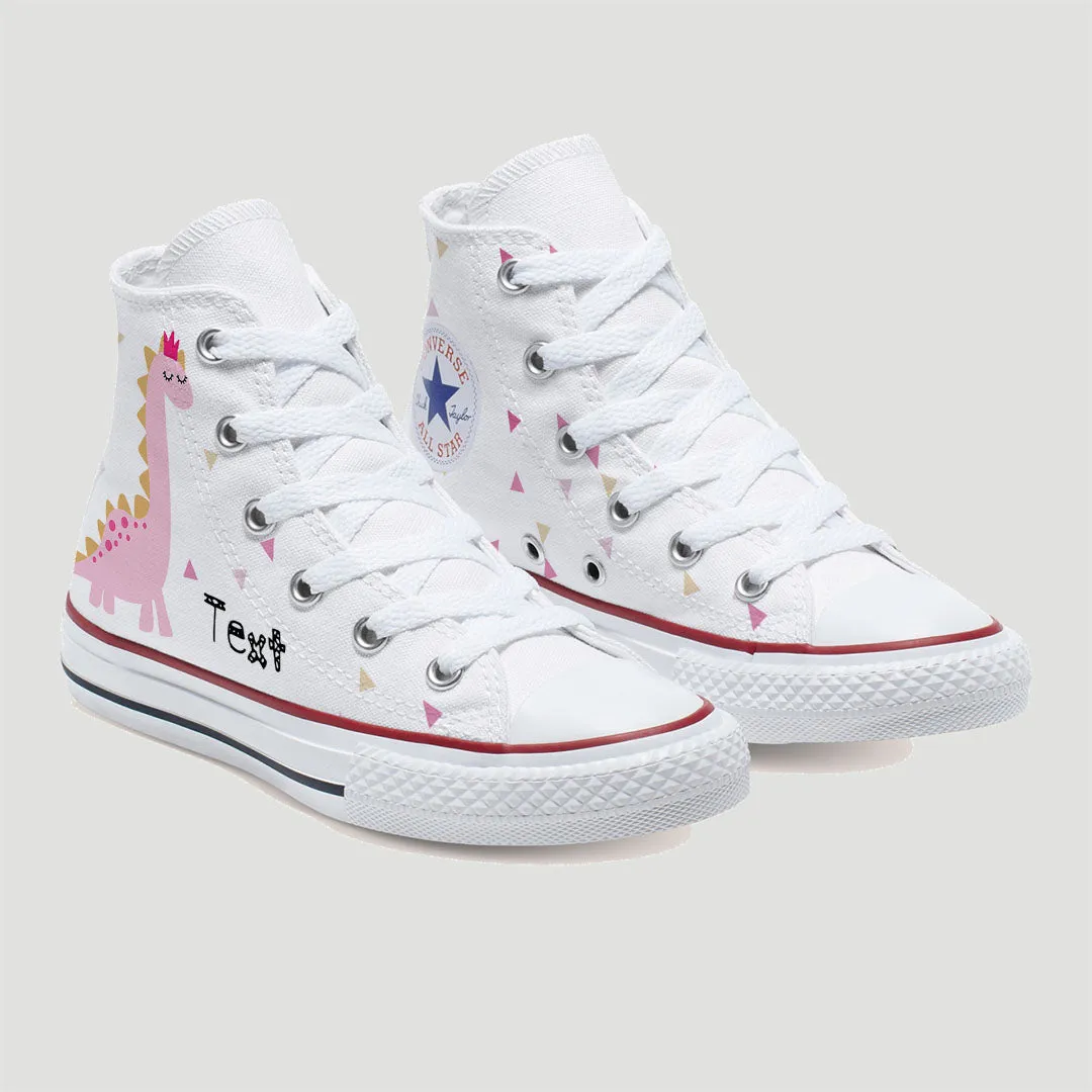 Dinosaur Princess Custom Converse