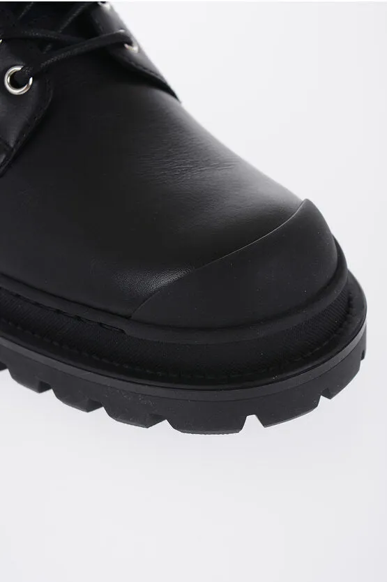 Dior Leather And Fabric Camo Combat Boots