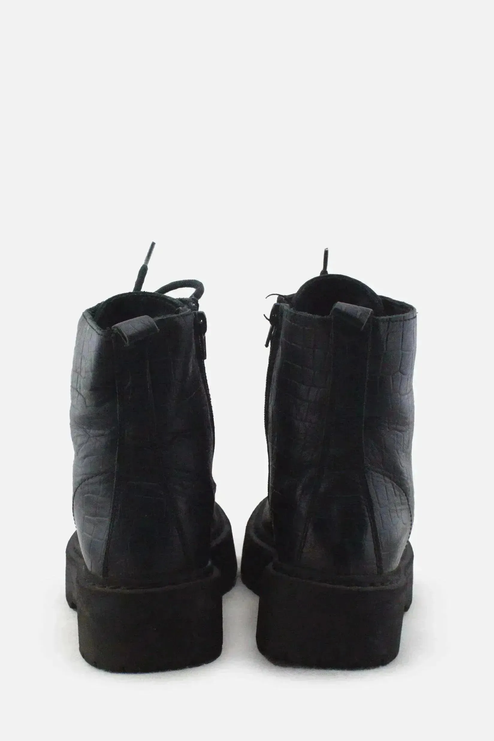 European Brand Zipper Laces Combat Ankle Boots |100% Authentic Leather