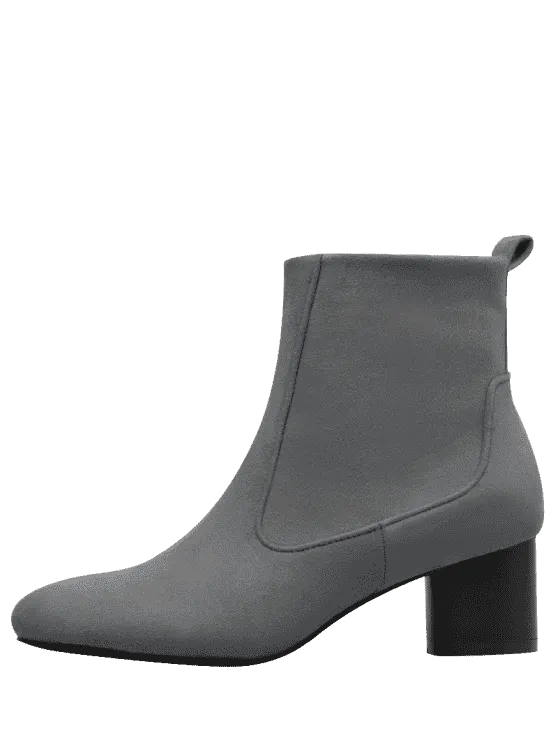 Fashion Zipper Pointed Toe Chunky Heel Boots