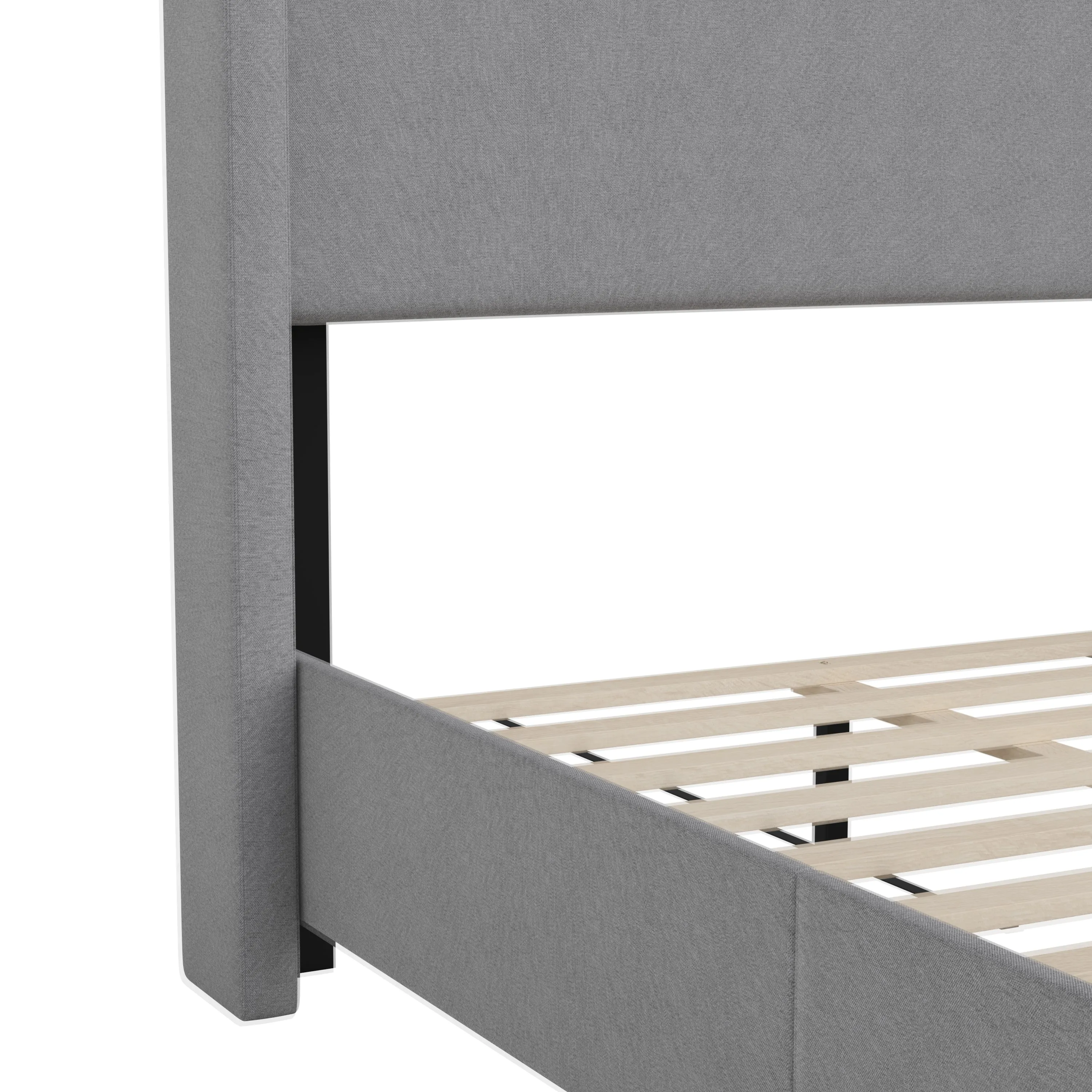 Gray Twin Size Platform Bed YK-1077-GY-T-GG