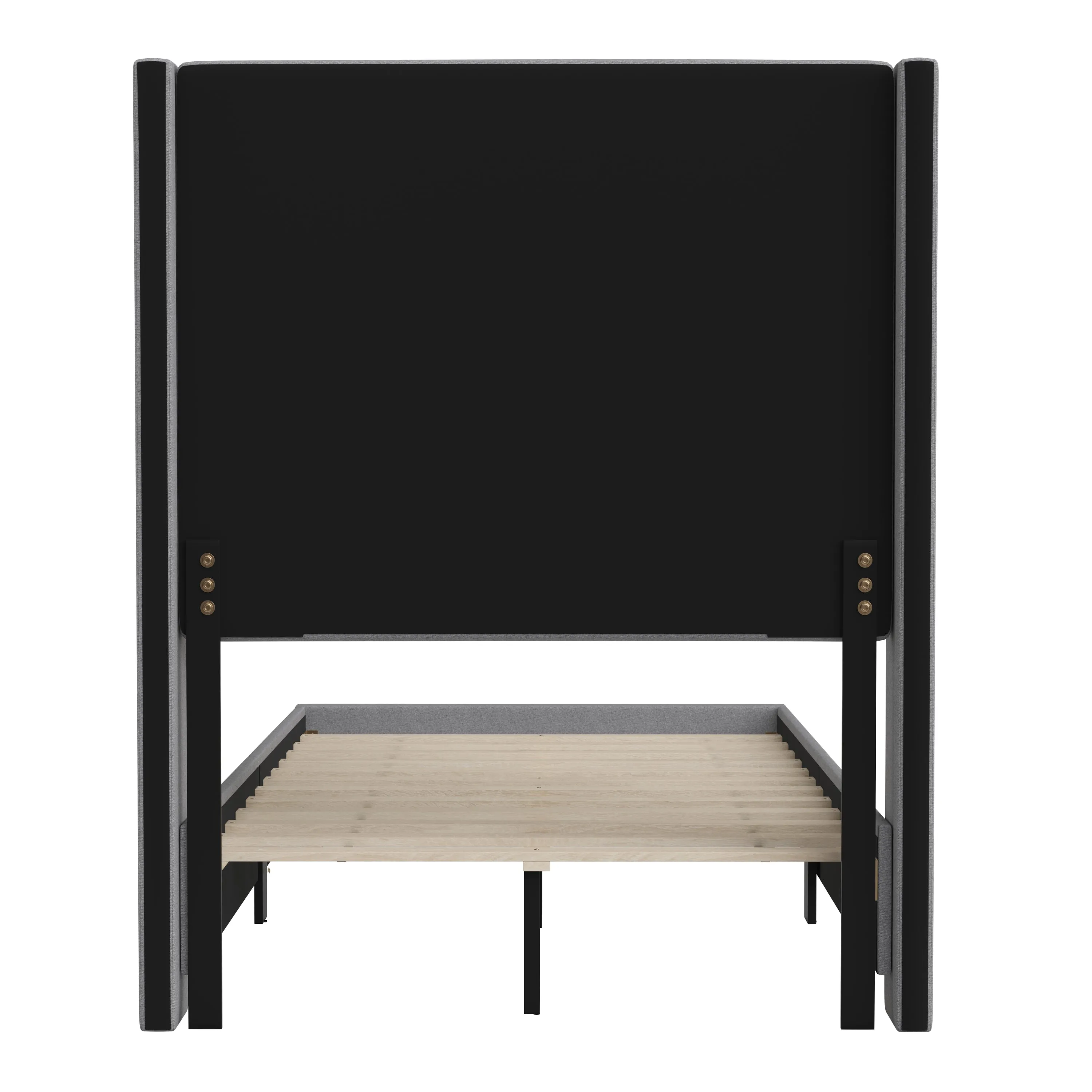 Gray Twin Size Platform Bed YK-1077-GY-T-GG