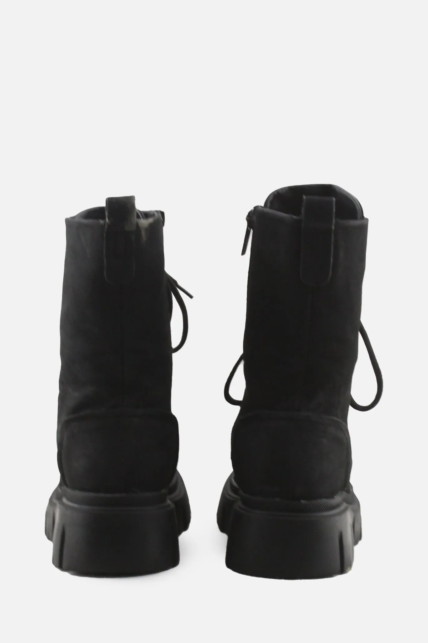 Jenny Fairy Zipper Laces Combat Boots | Suede