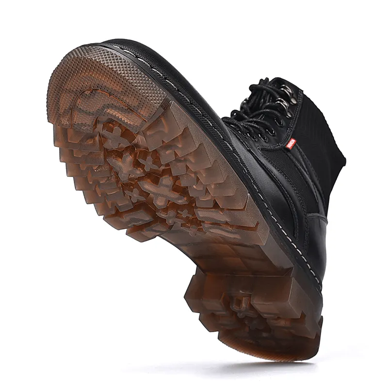 kkboxly kkboxly Men Comfy round Toe Slip Resistant High Top Tooling Boots