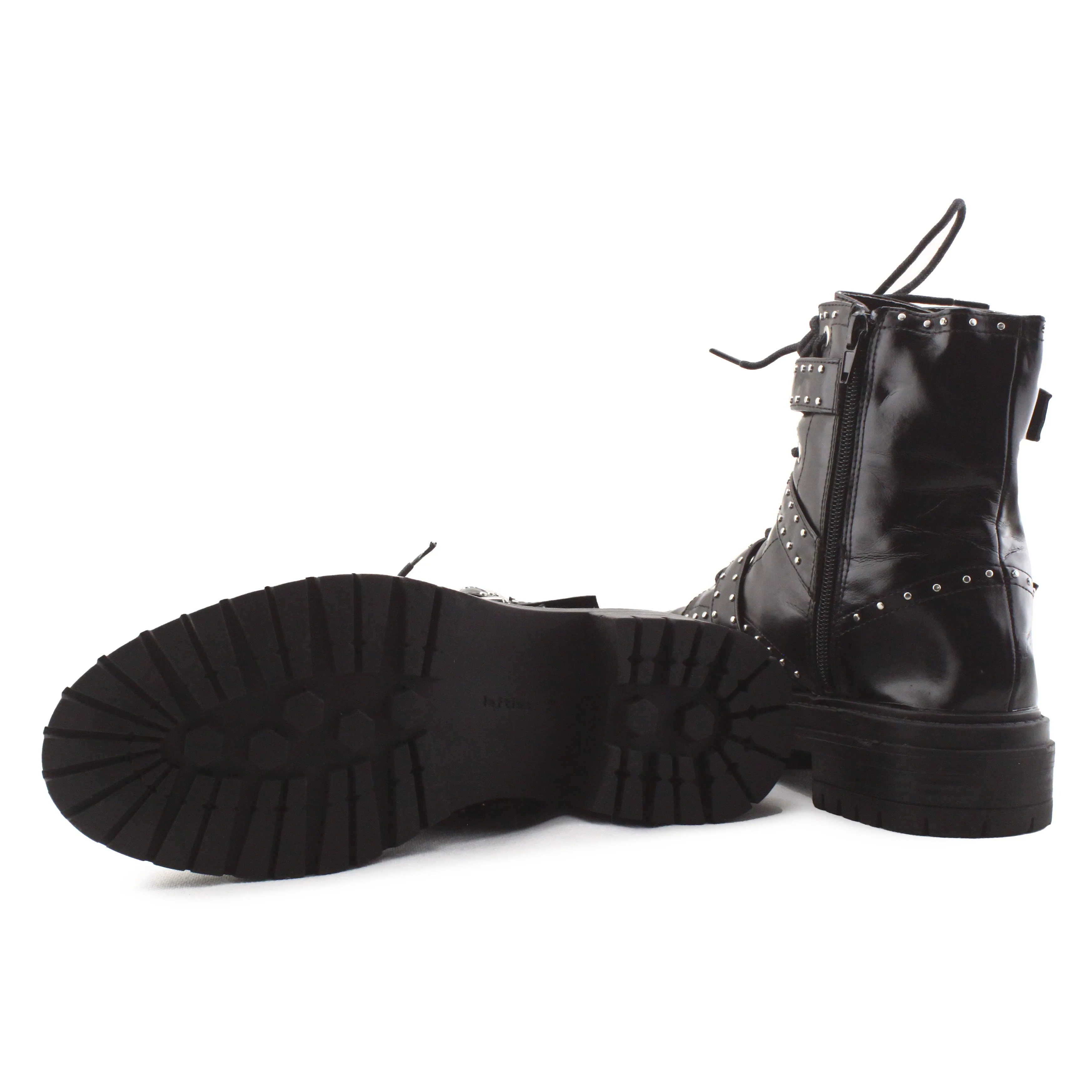 Lefties Zipper Buckle Straps Biker Boots | 100% Authentic Leather