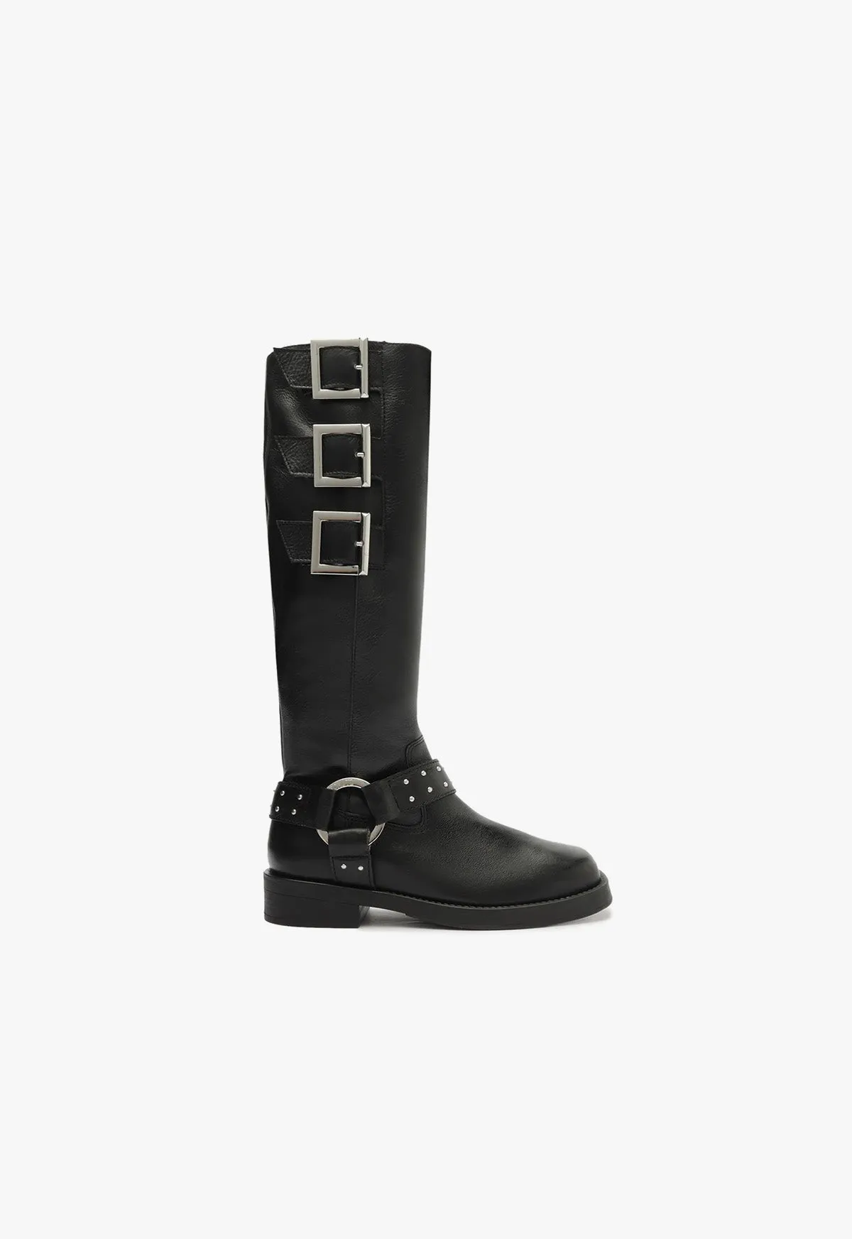 Luccia Buckle Graxo Leather Boot
