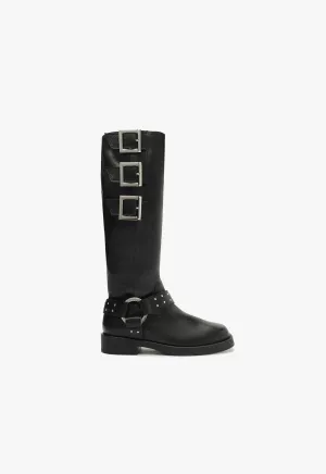 Luccia Buckle Graxo Leather Boot