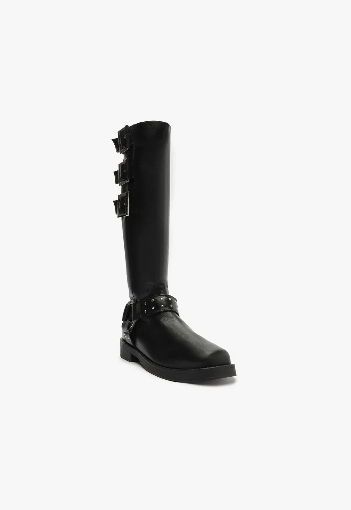 Luccia Buckle Graxo Leather Boot