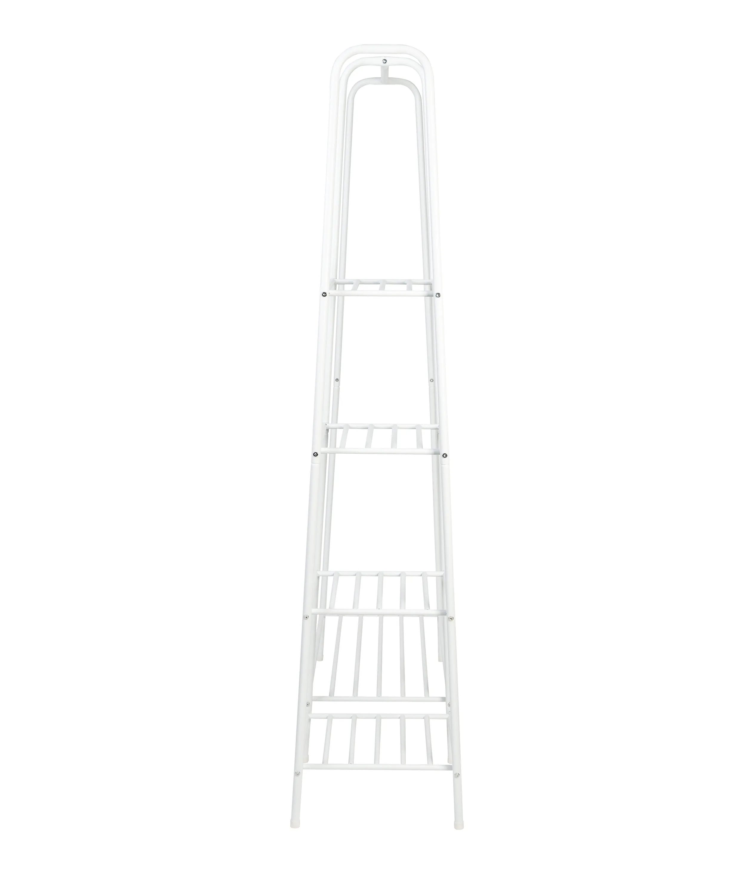 Matte White Metal Freestanding Open Closet