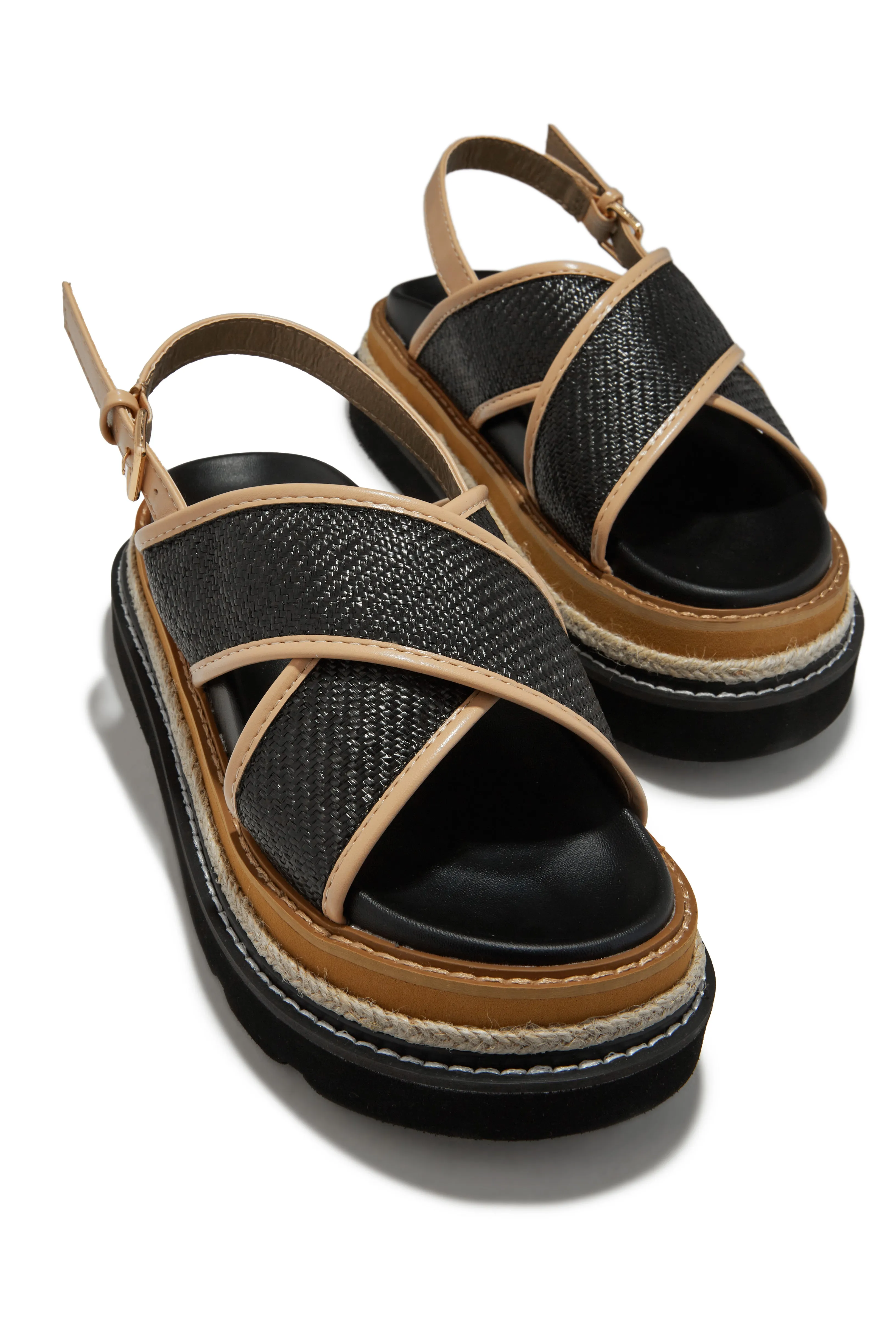 Noemy Chunky Platform Sandals - Black