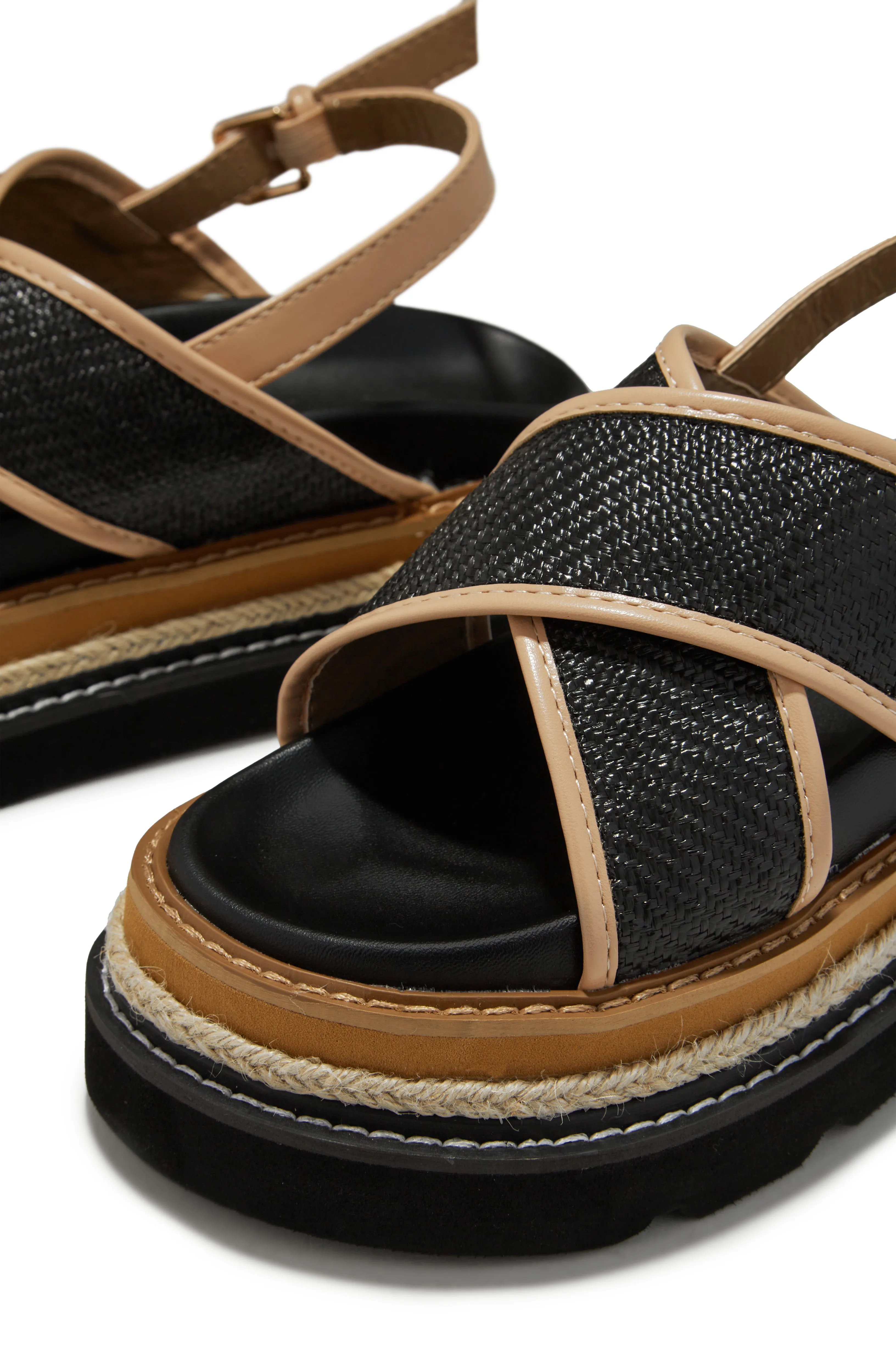 Noemy Chunky Platform Sandals - Black