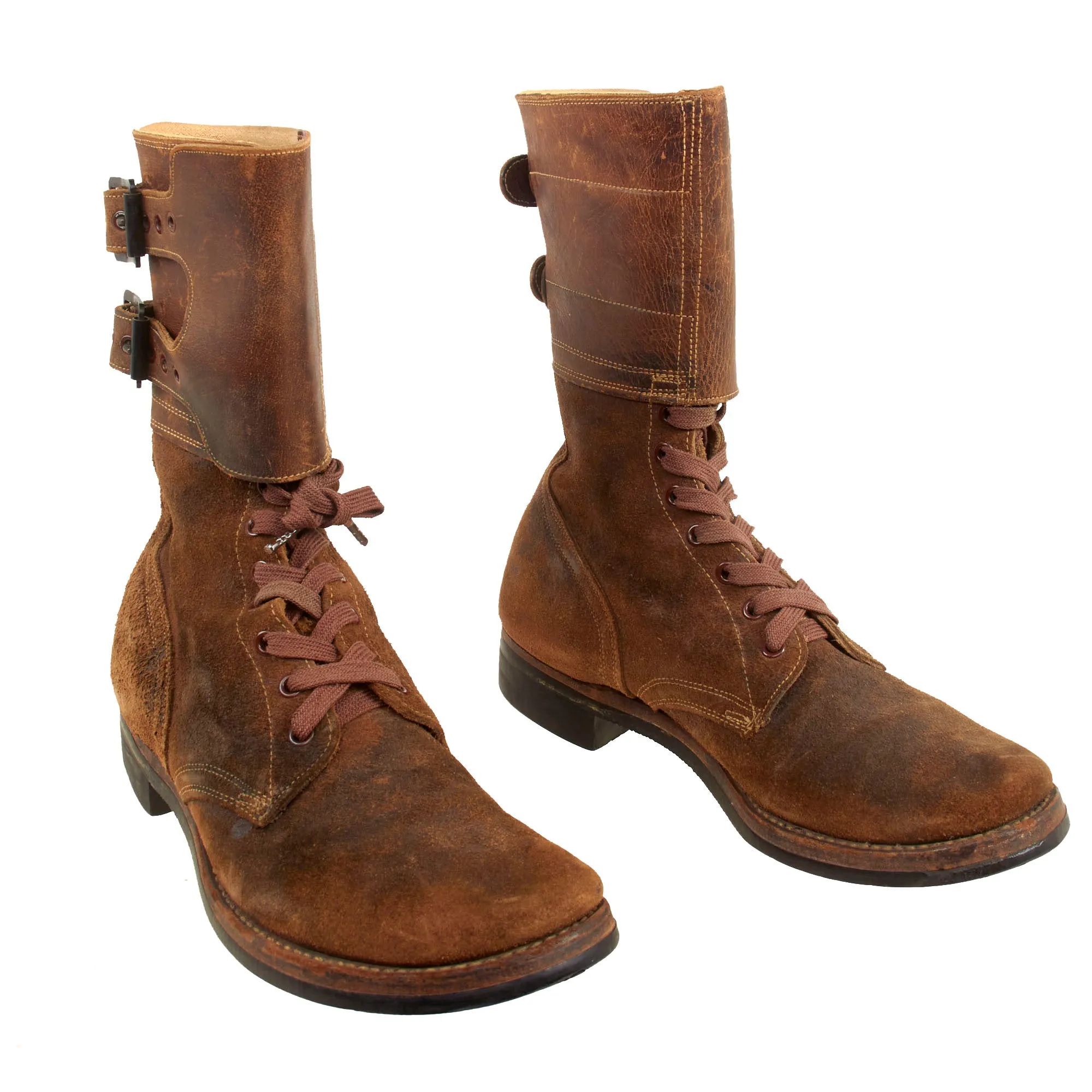 Original U.S. WWII / Korean War M-1943 Double Buckle Combat Service Boots - Matched Size 10