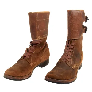 Original U.S. WWII / Korean War M-1943 Double Buckle Combat Service Boots - Matched Size 10