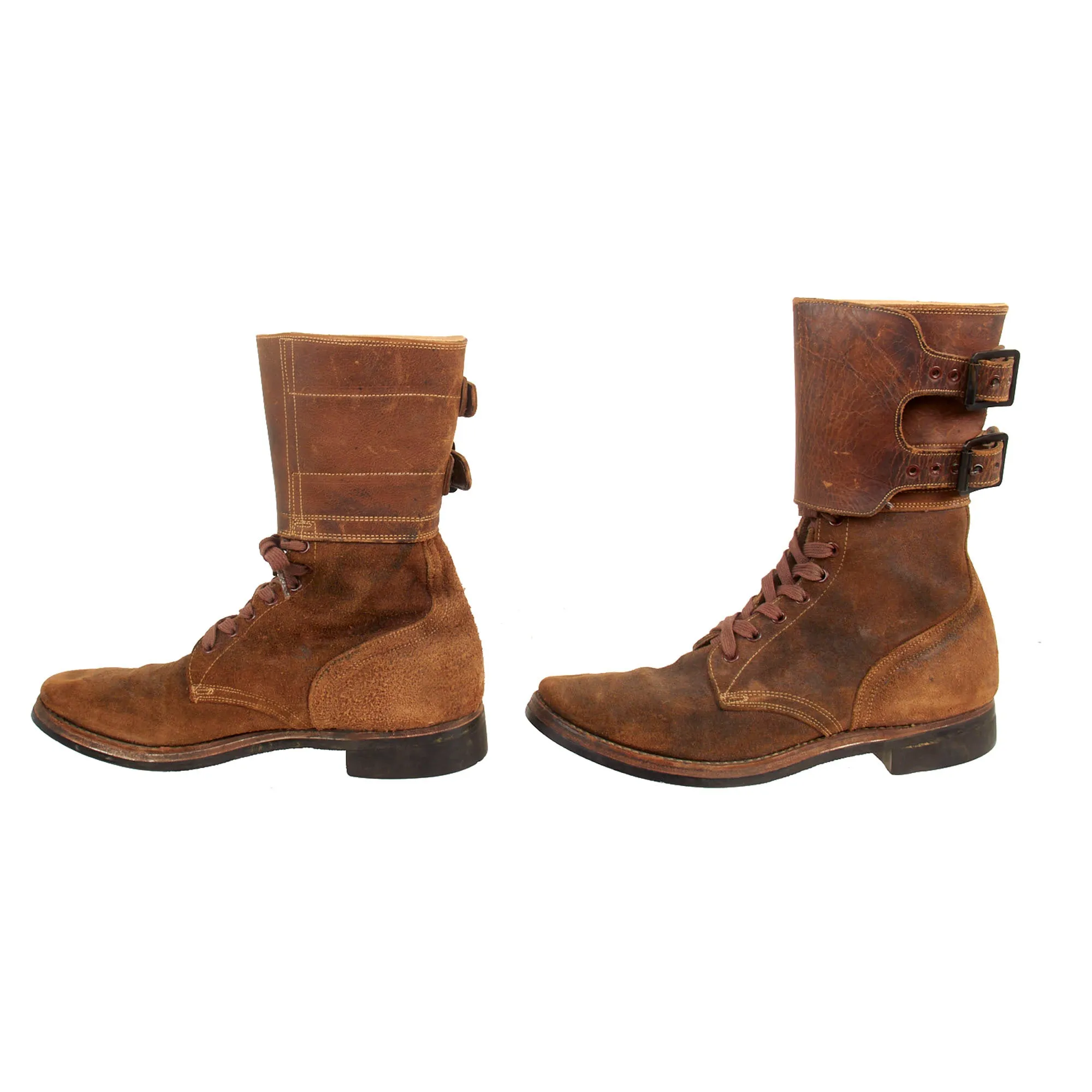 Original U.S. WWII / Korean War M-1943 Double Buckle Combat Service Boots - Matched Size 10
