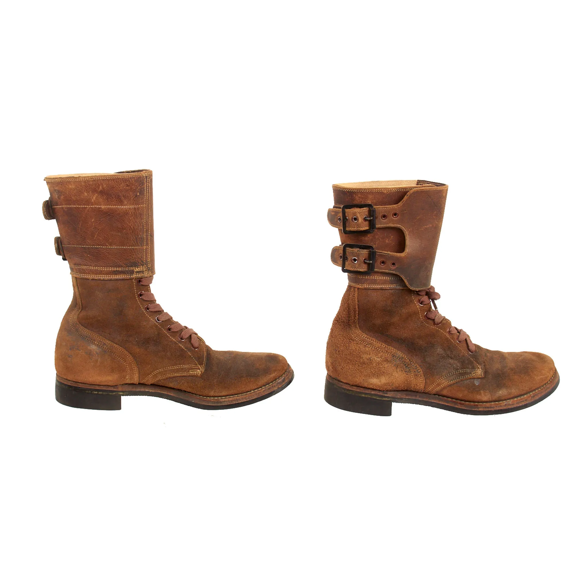 Original U.S. WWII / Korean War M-1943 Double Buckle Combat Service Boots - Matched Size 10