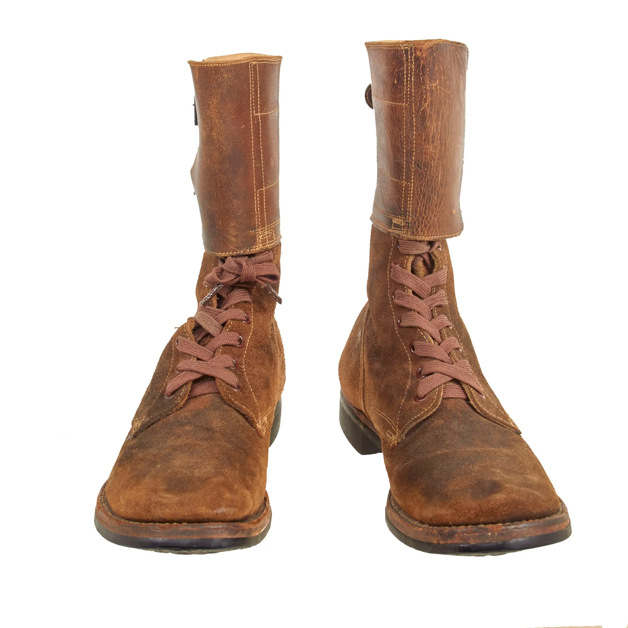 Original U.S. WWII / Korean War M-1943 Double Buckle Combat Service Boots - Matched Size 10