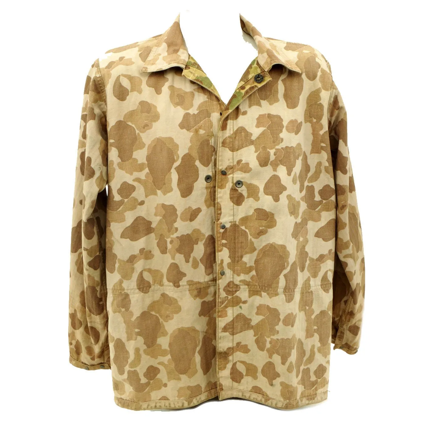 Original U.S. WWII USMC P44 Frogskin Reversible Camouflage HBT Shirt