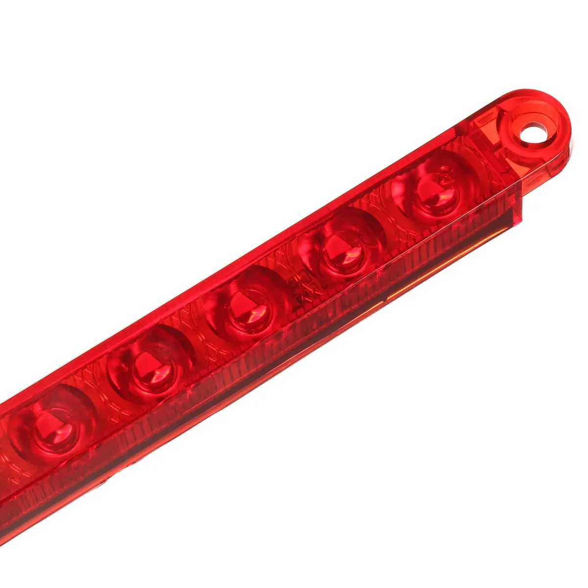 Partsam 2Pcs 12" 15 LED Red Led Trailer Truck Identification Light Bar Waterproof Sealed Thin Stop/Turn/Tail ID Marker Third 3rd Brake Light Strip bar for Trucks Trailers RV Surface Mount