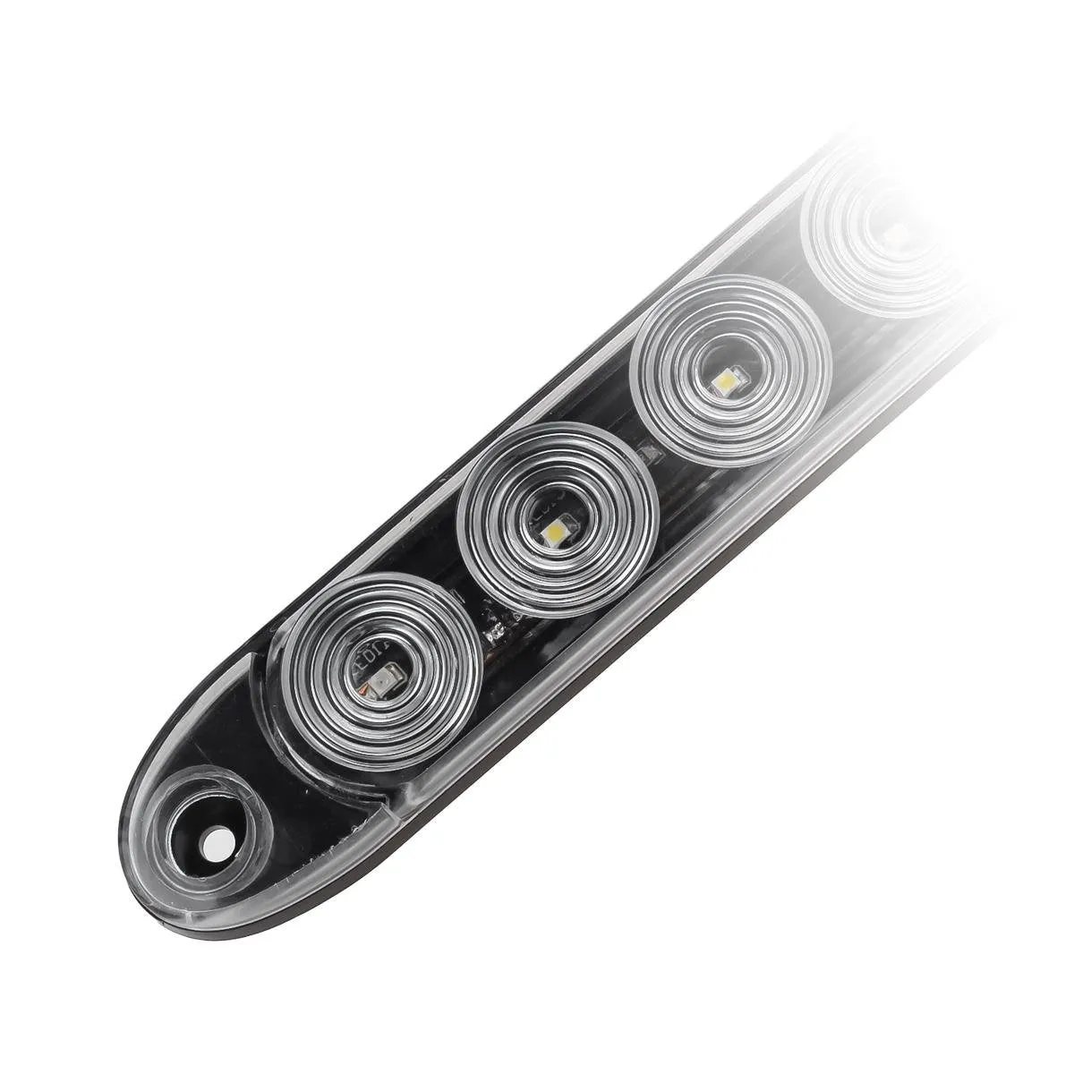Partsam 2Pcs 15" Red 3 ID Bar w/Reverse White Light 11 LED Truck Trailer RV Clear Lens Submersible Super Thin Led Trailer Tail Light Bar
