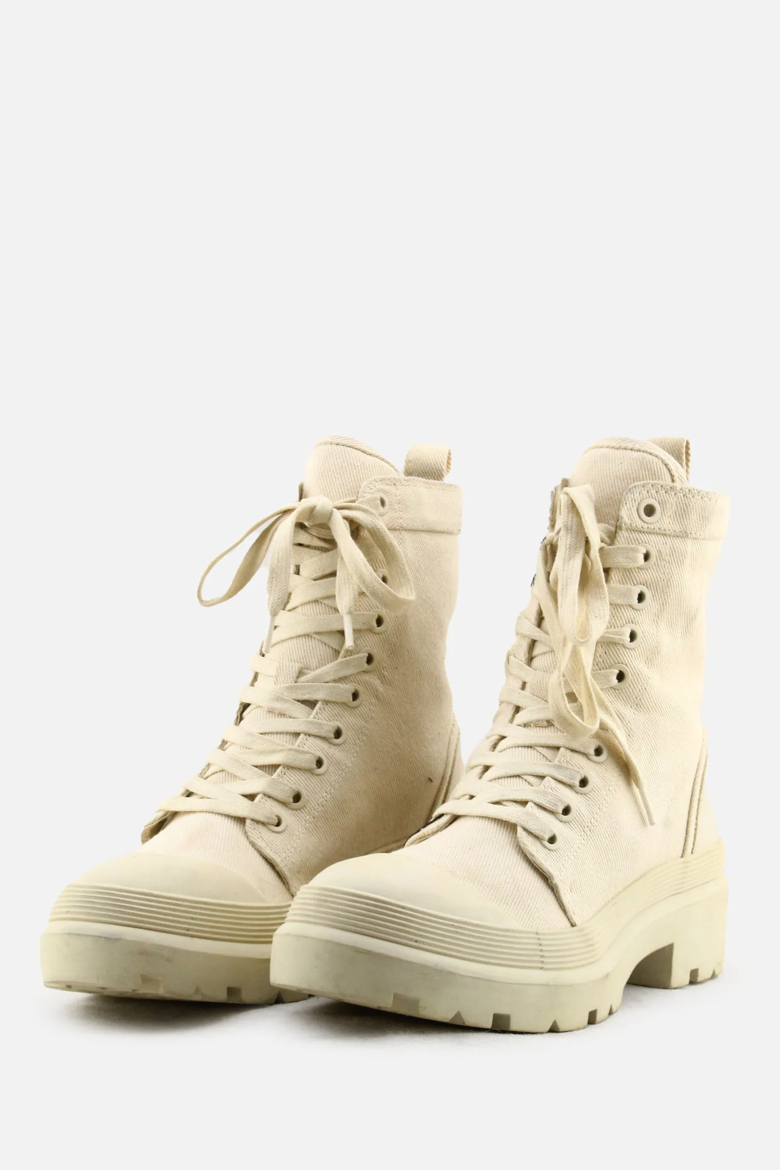 Pull & Bear Laces Combat Boots | Textile