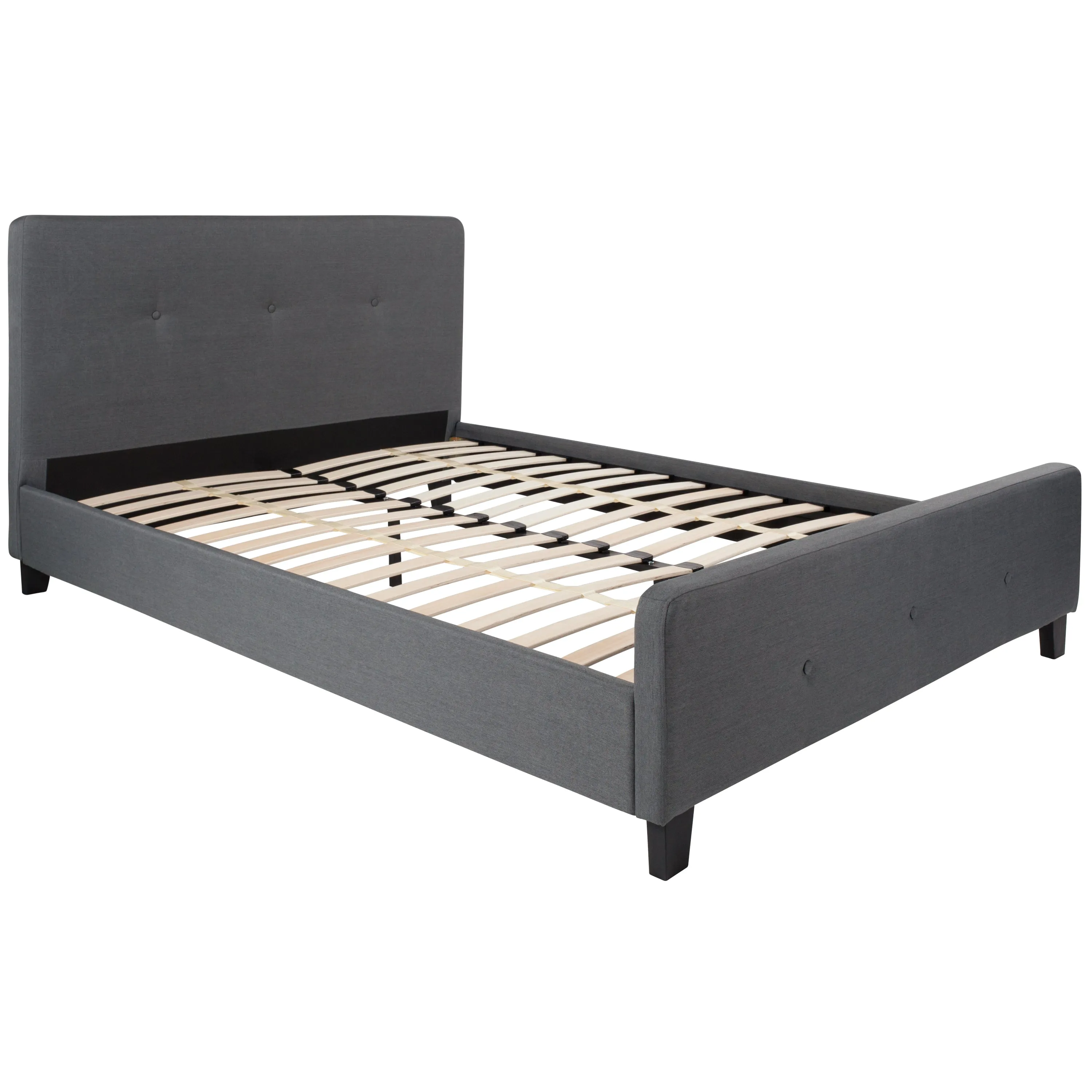 Queen Platform Bed-Dark Gray HG-31-GG