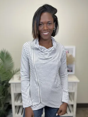 Striped Zip Up Jacket