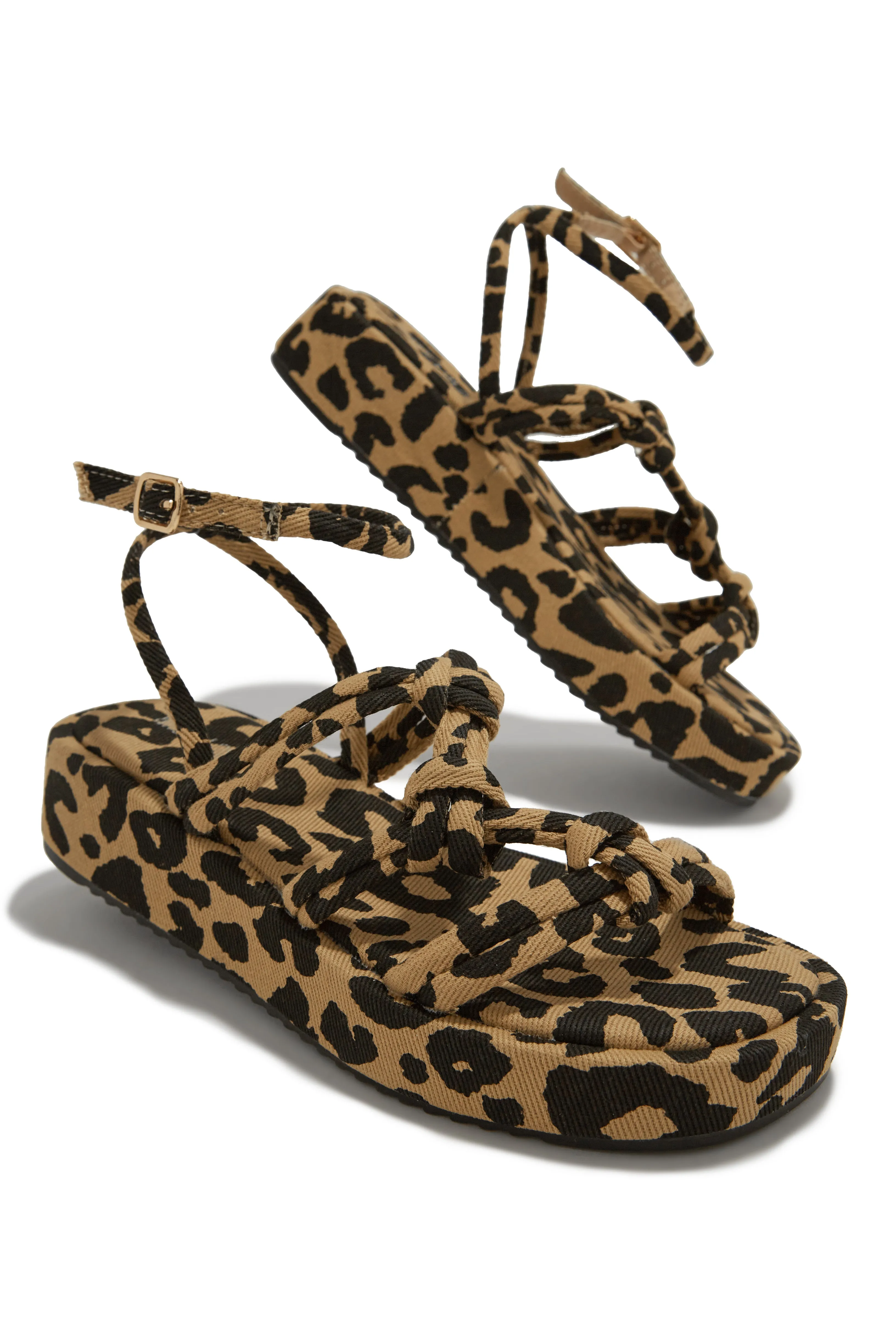 Sun Soaked Platform Sandals - Leopard
