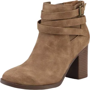 Women'S Chunky High Heel Ankle Boots Close Toe Fall Heeled Booties Shoes