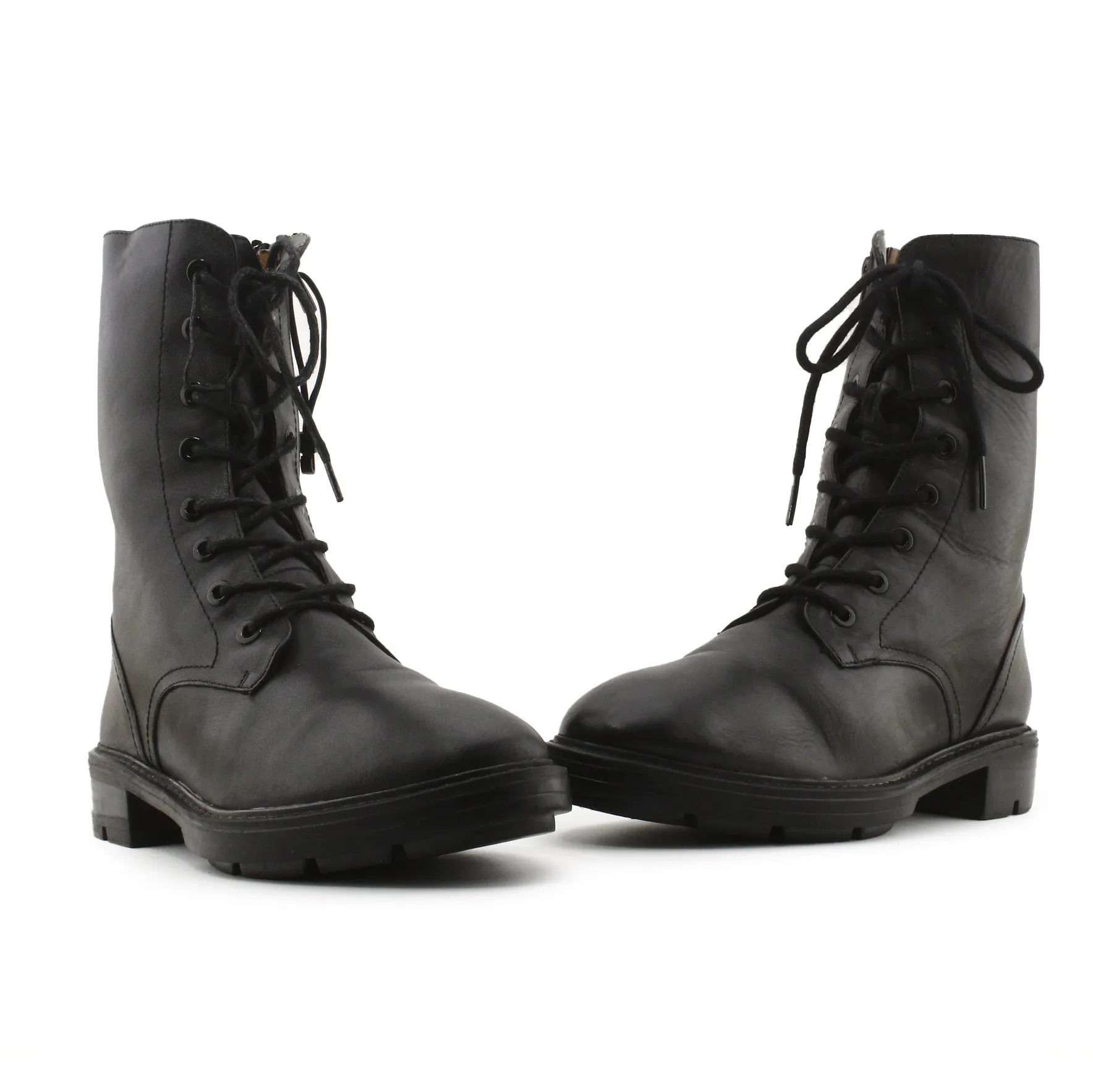 Zara Zipper Laces Combat Boots | 100% Authentic Leather